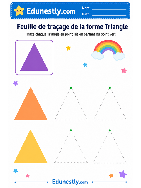 Feuille de traçage de la forme Triangle
