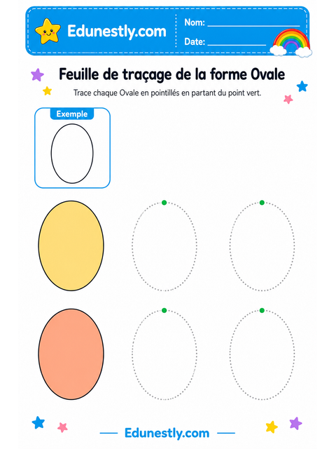 Feuille de traçage de la forme Ovale