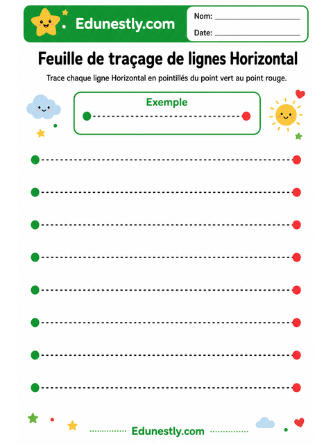 Feuille de traçage de lignes Horizontal