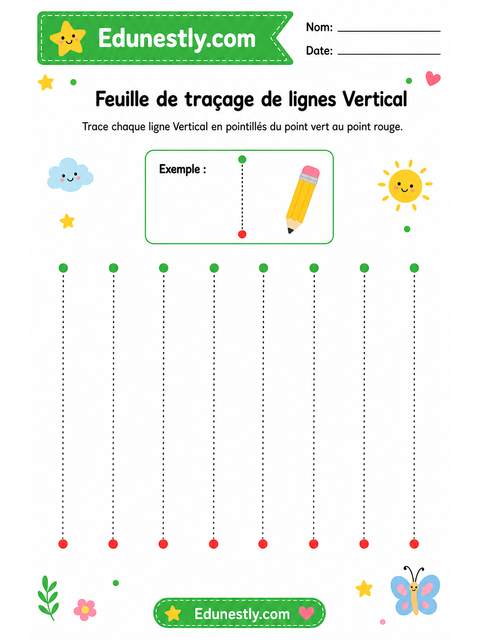 Feuille de traçage de lignes Vertical