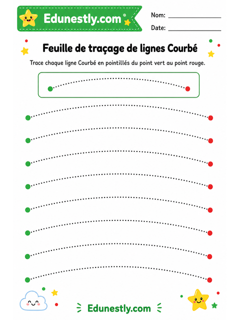 Feuille de traçage de lignes Courbé