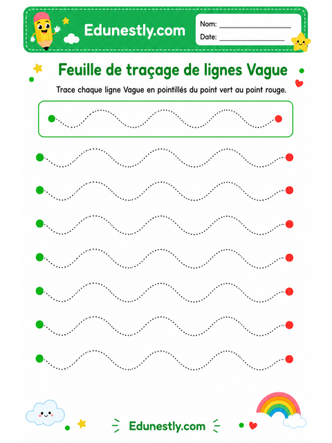 Feuille de traçage de lignes Vague