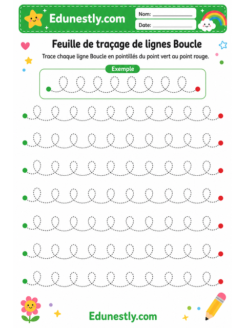 Feuille de traçage de lignes Boucle