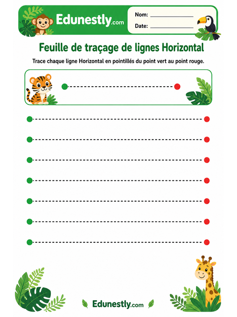 Feuille de traçage de lignes Horizontal