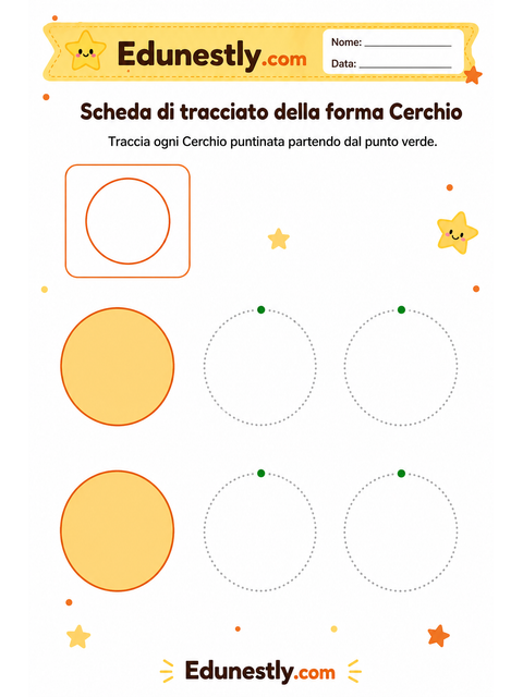 Scheda di tracciato della forma Cerchio