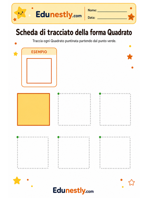 Scheda di tracciato della forma Quadrato