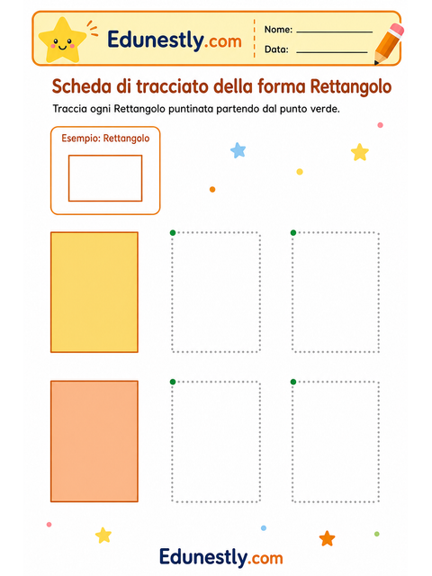 Scheda di tracciato della forma Rettangolo