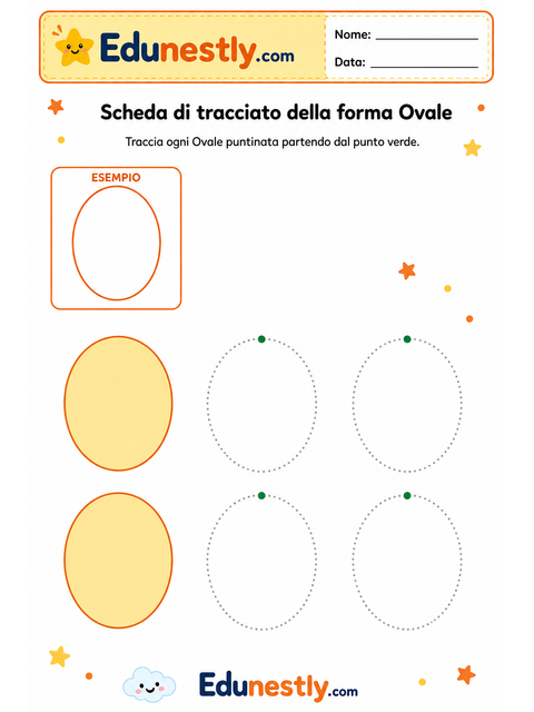 Scheda di tracciato della forma Ovale