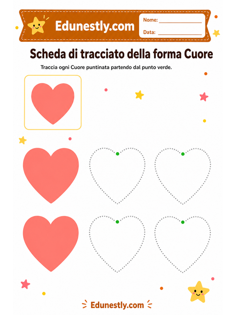 Scheda di tracciato della forma Cuore
