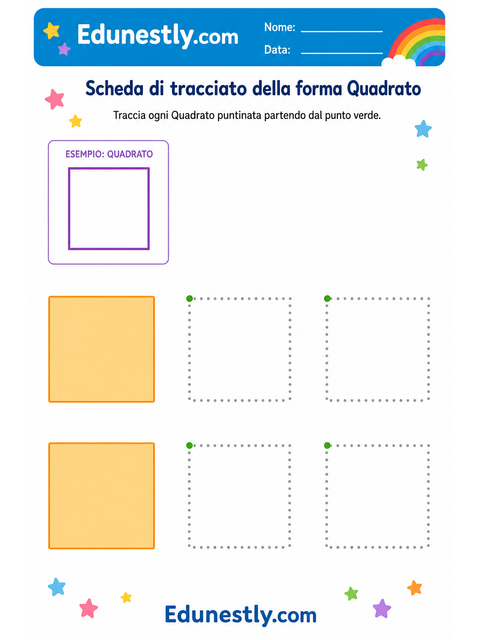 Scheda di tracciato della forma Quadrato