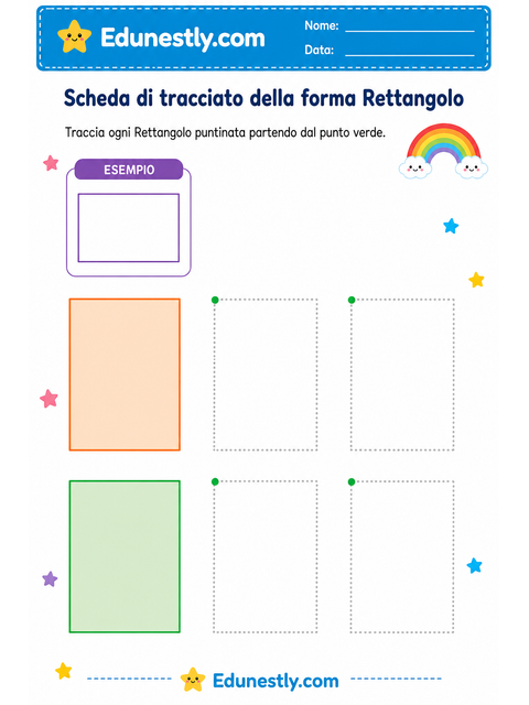 Scheda di tracciato della forma Rettangolo
