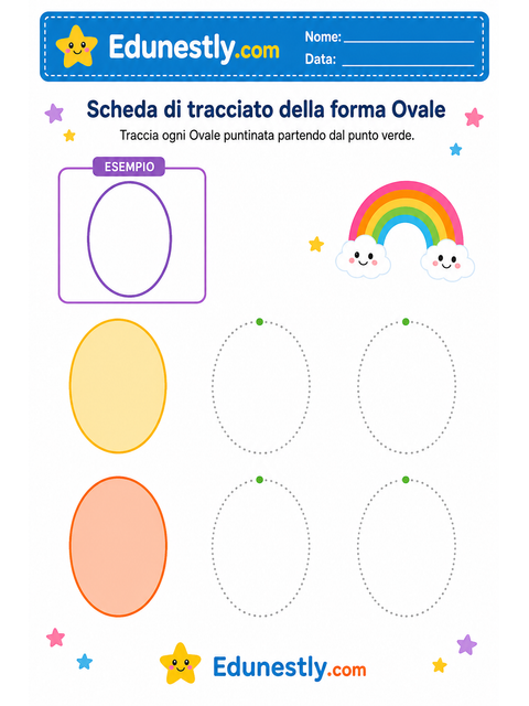 Scheda di tracciato della forma Ovale