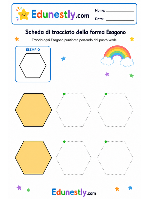 Scheda di tracciato della forma Esagono