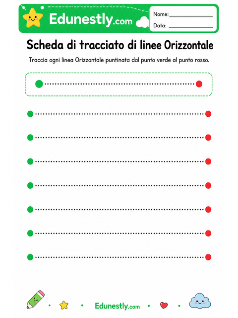 Scheda di tracciato di linee Orizzontale