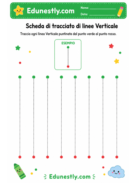Scheda di tracciato di linee Verticale