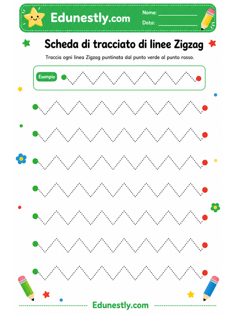 Scheda di tracciato di linee Zigzag