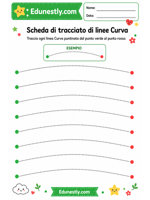 Scheda di tracciato di linee Curva