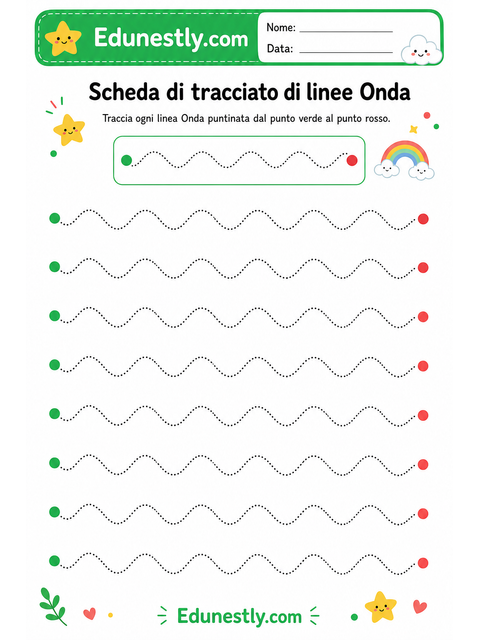 Scheda di tracciato di linee Onda