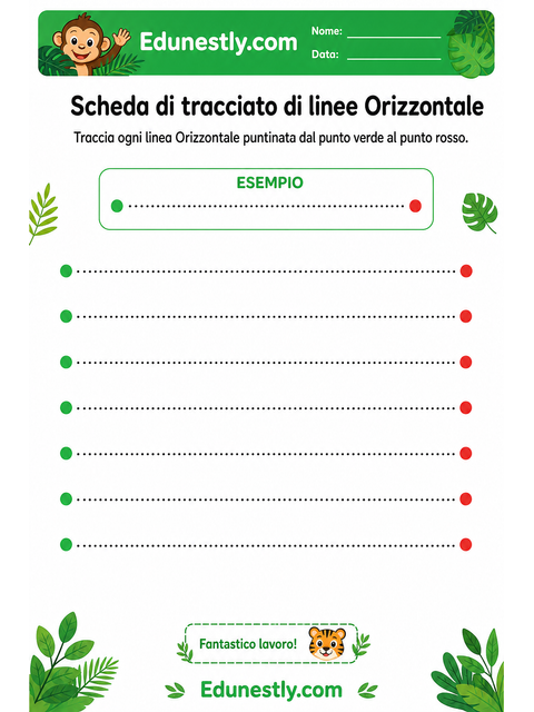 Scheda di tracciato di linee Orizzontale