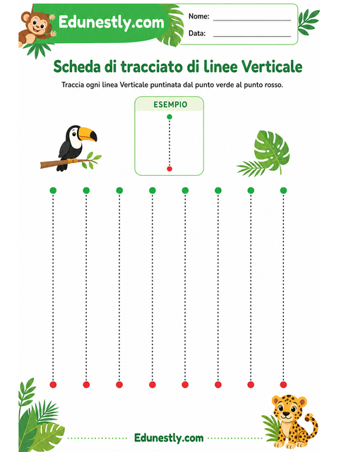 Scheda di tracciato di linee Verticale