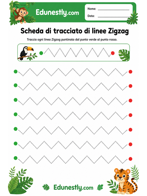 Scheda di tracciato di linee Zigzag