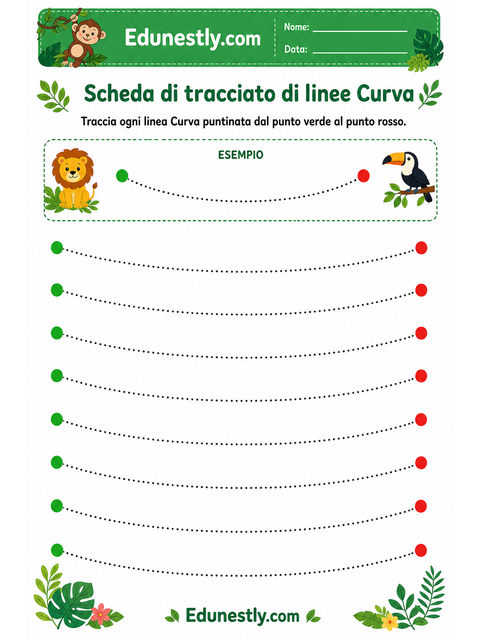 Scheda di tracciato di linee Curva