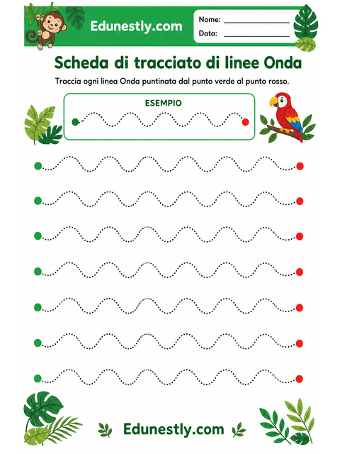 Scheda di tracciato di linee Onda