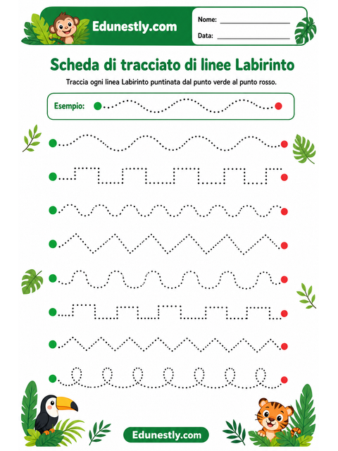 Scheda di tracciato di linee Labirinto