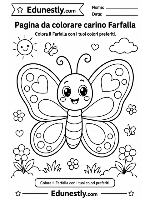Pagina da colorare carino Farfalla