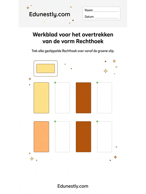 Werkblad voor het overtrekken van de vorm Rechthoek
