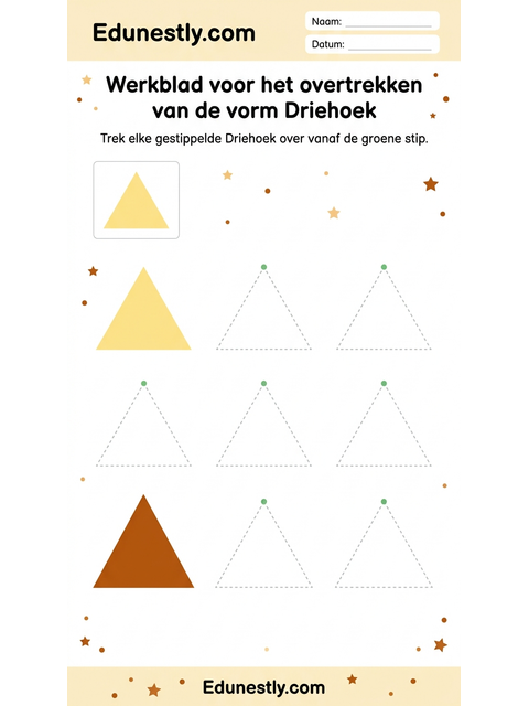 Werkblad voor het overtrekken van de vorm Driehoek
