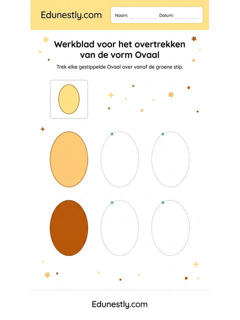 Werkblad voor het overtrekken van de vorm Ovaal