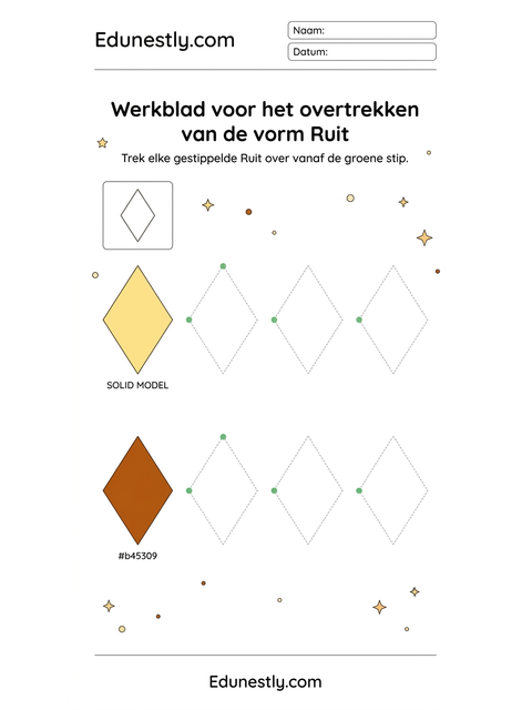 Werkblad voor het overtrekken van de vorm Ruit