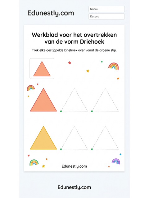 Werkblad voor het overtrekken van de vorm Driehoek