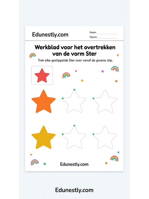 Werkblad voor het overtrekken van de vorm Ster