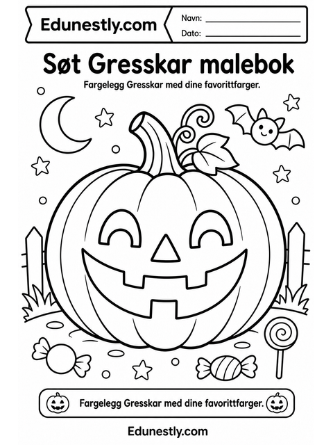 Søt Gresskar malebok
