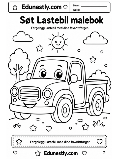 Søt Lastebil malebok