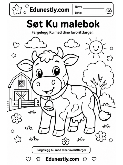 Søt Ku malebok