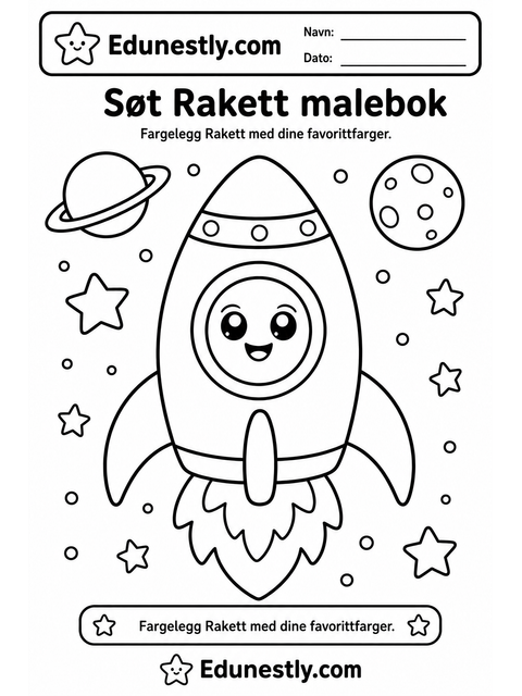 Søt Rakett malebok