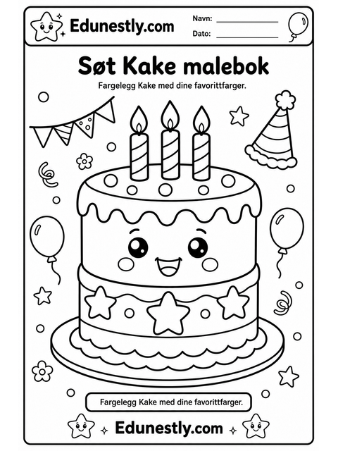 Søt Kake malebok