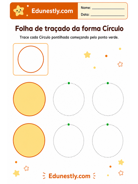 Folha de traçado da forma Círculo