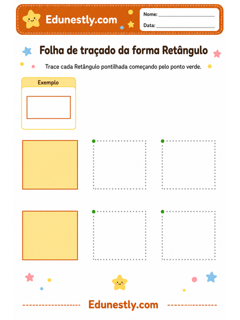 Folha de traçado da forma Retângulo