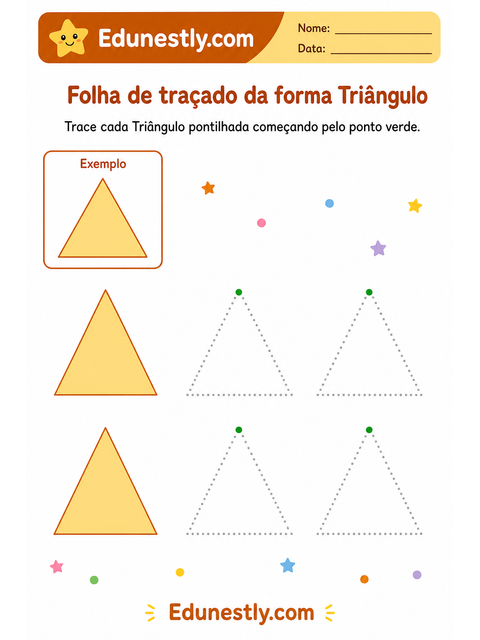 Folha de traçado da forma Triângulo