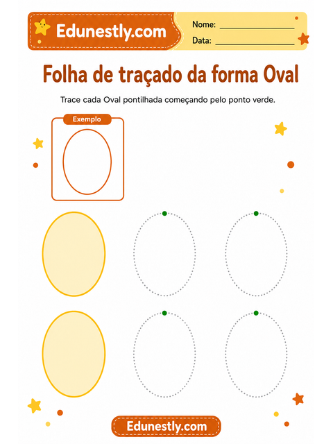 Folha de traçado da forma Oval