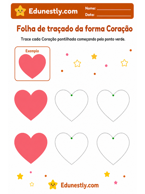 Folha de traçado da forma Coração