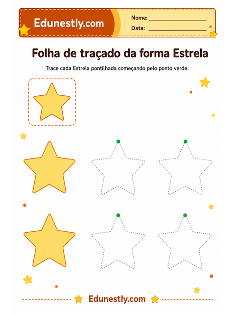 Folha de traçado da forma Estrela