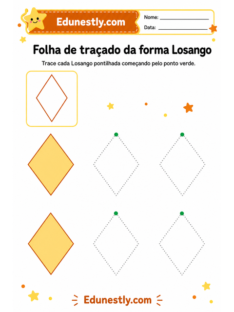 Folha de traçado da forma Losango
