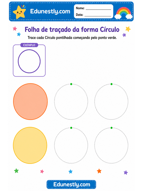 Folha de traçado da forma Círculo