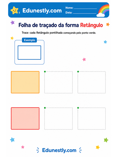 Folha de traçado da forma Retângulo