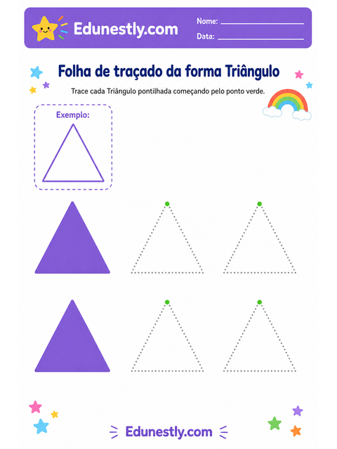Folha de traçado da forma Triângulo